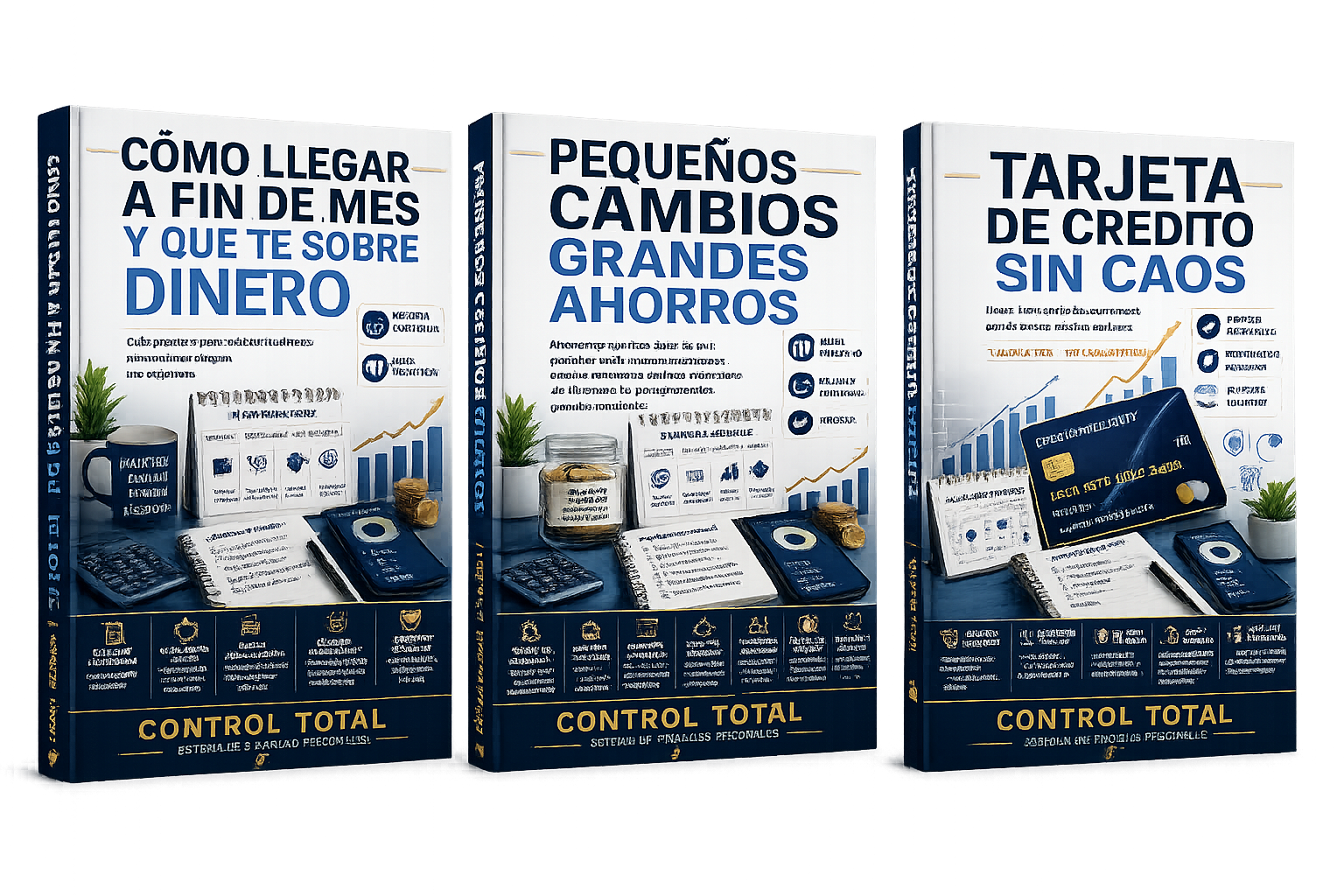 3 Ebooks bonus: Cómo llegar a fin de mes, Tarjeta de crédito sin caos y Pequeños cambios, grandes ahorros